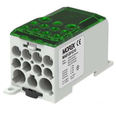 Blok rozdzielczy OJL280A zielony wej: 1xAl/Cu120 wyj: 2x35/5x16/ 4x10mm² MOREK (MAB1281G10)