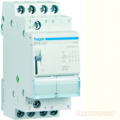 HAGER Przekaźnik bistabilny 230VAC/110VDC 4Z 16A EPN540 (EPN540)