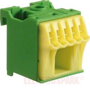 HAGER QuickConnect Blok samozacisków ochronny, zielony, 1x16+5x4mm2, szer. 30mm KN06E (KN06E)