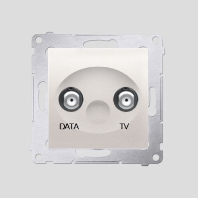 Simon 54 Gniazdo TV-DATA. Dwa porty wyjściowe typu /F/ Częstotliwość dla wejścia 5-1000 MHz kremowy DAD1.01/41 (DAD1.01/41)