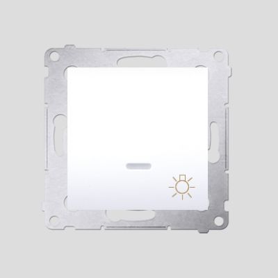 Simon 54 Przycisk „światło” z podświetleniem LED  10A 250V szybkozłączka biały DS1L.01/11 (DS1L.01/11)
