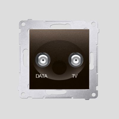 Simon 54 Gniazdo TV-DATA. Dwa porty wyjściowe typu /F/ Częstotliwość dla wejścia 5-1000 MHz brąz mat DAD1.01/46 (DAD1.01/46)