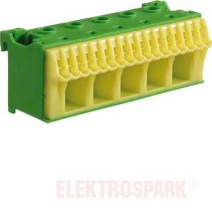 HAGER QuickConnect Blok samozacisków ochronny, zielony, 5x16+17x4mm2, szer. 90mm KN22E (KN22E)