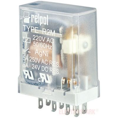 RELPOL Przekaźnik elektromagnetyczny, przemysłowy 2P 5A  230VAC  R2M-2012-23-5230 802541 (802541)