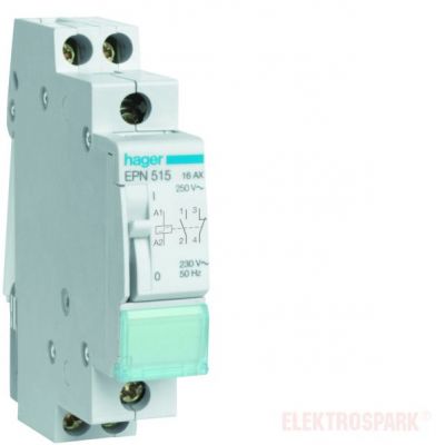 HAGER Przekaźnik bistabilny 230VAC/110VDC 1Z+1R 16A EPN515 (EPN515)