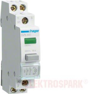 HAGER Przycisk sterowniczy 2NC LED zielona Ith=16A 230VAC SVN441 (SVN441)