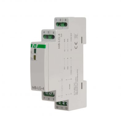 Licznik czasu pracy z wyjściem MODBUS RTU 4-kanałowy 1 moduł MAX-MB-LG-4LO F&F (MAX-MB-LG-4LO)