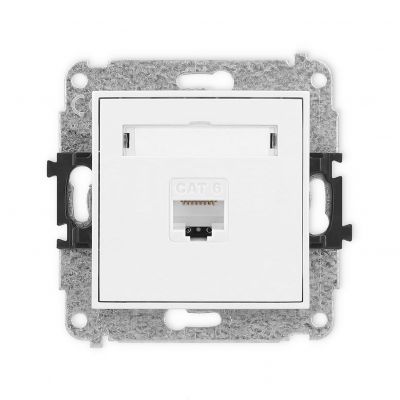 KARLIK MINI Mechanizm gniazda komputerowego pojedynczego 1xRJ45, kat. 6, 8-stykowy biały MGK-3 (MGK-3)