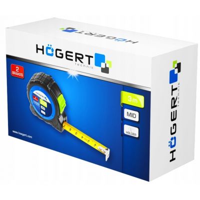 Miara zwijana taśma miernicza stalowa blokada 19mm 5m HOEGERT  (HT4M410)