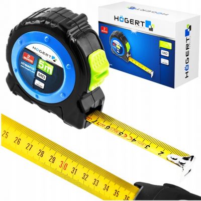 Miara zwijana taśma miernicza stalowa blokada 19mm 5m HOEGERT  (HT4M410)
