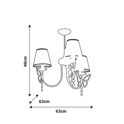 Milagro lampa wisząca/żyrandol Charlotte Pink 3xE14 MLP4216 (MLP4216)