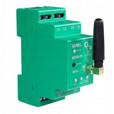 Monitor licznik energii elektrycznej prądu Wi-Fi 3F+N SUPLA 3-faz ZAMEL (SPL10000009-WUN)