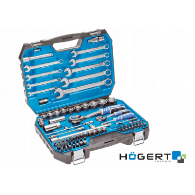 Komplet kluczy nasadowych zestaw 85 el. HOEGERT HT1R425 1/4' + 1/2' + płaskie (HT1R425)