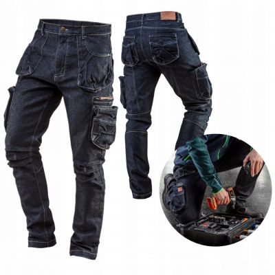 Spodnie robocze jeans denim do pasa wzmocnione bawełna 81-229 M/50 NEO (81-229-M)
