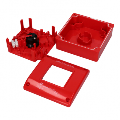 Lampka sygnalizacyjna czerwona 230V w czerwonej obudowie IP65 OA2 OA2-W01-LPC-230 SPAMEL (OA2-W01-LPC-230)