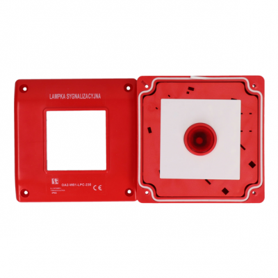 Lampka sygnalizacyjna czerwona 230V w czerwonej obudowie IP65 OA2 OA2-W01-LPC-230 SPAMEL (OA2-W01-LPC-230)