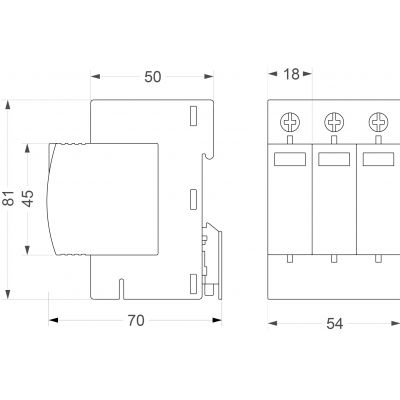 Ogranicznik przepięć PV 3P (T1+T2 DC) BY7-40 1000VDC 87.740 OPATÓWEK (87.740)