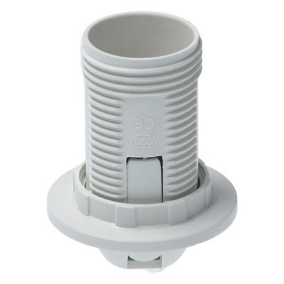 Gniazdo oprawka plastik do żarówki E14 z gwintem zewnętrznym i pierścieniem ELCAN (GN-B-E14-GZ)