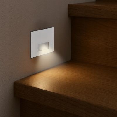Oprawa schodowa LED biała kwadratowa lampa korytarzowa 230V IDEUS (04861)