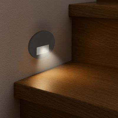 Oprawa schodowa LED Czarna lampka na schody zmienna barwa 230V IDEUS (04860)