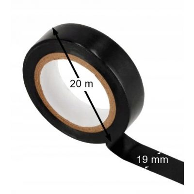 Zestaw 10 taśm izolacyjnych 19mm 20m samoprzylepna do kabli przewodów ORNO (OR-AE-13307)