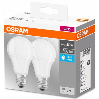 Żarówka LED /2szt./ A60 E27 8.5W=60W 806lm 4000K neutralna biel 150st OSRAM (4058075152670)