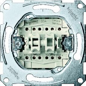 Merten mechanizm przycisku podwójnego schodowego 1P podtynkowy 10 A AC 250 V zaciski bezśrubowe MTN3159-0000 SCHNEIDER (MTN3159-0000)