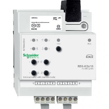 KNX aktor roletowo-żaluzjowy REG-K 2x 10 A jasnoszary z uruchomieniem ręcznym MTN649802 SCHNEIDER (MTN649802)