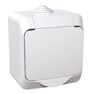 Cedar Plus gniazdo pojedyncze 2P+PE z białą klapką IP44 biały WDE000540 SCHNEIDER (WDE000540)