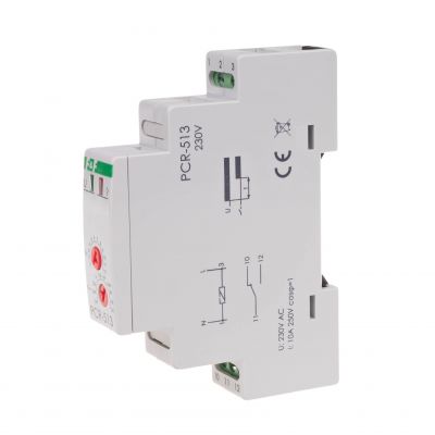 Przekaźnik czasowy rewersyjny styki: 1Z/R 230V PCR-513 F&F (PCR-513)