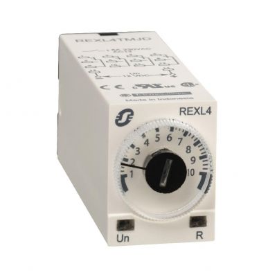 Zelio Time Przekaźnk czasowy zakres 0.1s…100h 4 styki OC 230V AC REXL4TMP7 SCHNEIDER (REXL4TMP7)