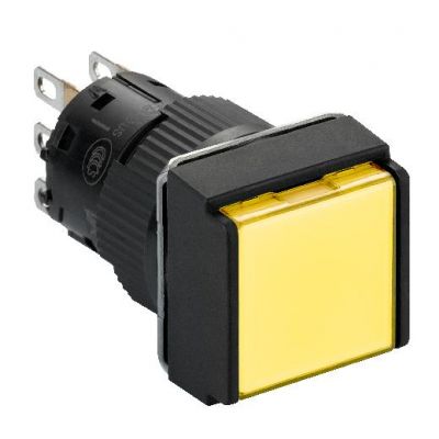 Harmony XB6 Przycisk Podświetlany Żółty Płaski 1 CO 12V DC Kwadratowy Plastikowy XB6ECW5J1P SCHNEIDER (XB6ECW5J1P)