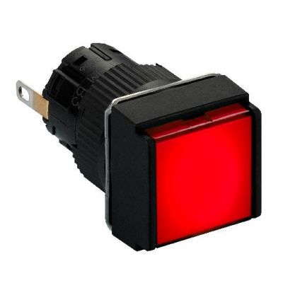 Harmony XB6 Kompletny wskaźnik świetlny Czerwony LED Kwadratowy 24V DC 16 mm Plastikowy XB6ECV4BP SCHNEIDER (XB6ECV4BP)