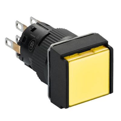 Harmony XB6 Przycisk Podświetlany Żółty Płaski 2 CO 24V DC Kwadratowy Plastikowy XB6ECW5B2P SCHNEIDER (XB6ECW5B2P)