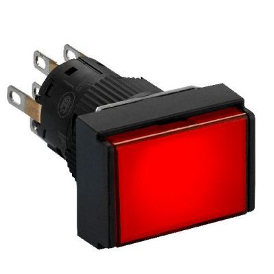 Harmony XB6 Przycisk Podświetlany Czerwony Płaski 2 CO 24V DC Prostokątny Plastikowy XB6EDW4B2P SCHNEIDER (XB6EDW4B2P)