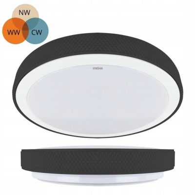 Plafon LED ozdobny czarny RATAN 24W 40cm zmienna barwa IDEUS (04789)