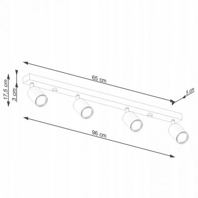 Plafon lampa sufitowa ze spotami VERDO 4 biały SL.1289 SOLLUX  (SL.1289)