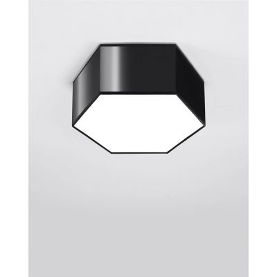 Lampa plafon sześciokątny czarny SUNDE 13 SOLLUX (SL.1060)