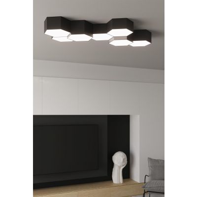 Lampa plafon sześciokątny czarny SUNDE 13 SOLLUX (SL.1060)