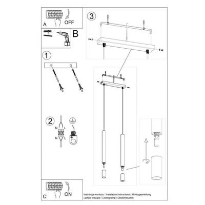 Sollux Lampa wisząca Wezyr 2 czarna SL.0961 (SL.0961)