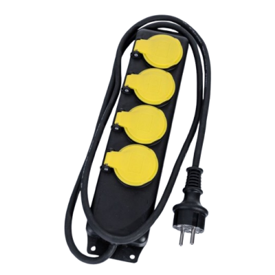 Przedłużacz warsztatowy 3 gniazda 3x1,5mm2 IP44 16A OW guma 1,5mb  ELCAN (PW-BW-3G-14)