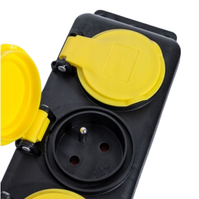 Przedłużacz warsztatowy 3 gniazda 3x1,5mm2 IP44 16A OW guma 1,5mb  ELCAN (PW-BW-3G-14)