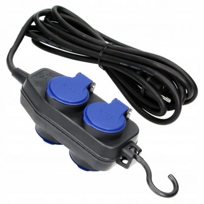 Przedłużacz warsztatowy gumowy z hakiem 4 gniazda z klapką IP44 kabel 10m ORNO (OR-AE-13299/10M)