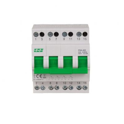 Przełącznik instalacyjny sieć-agregat 4P 63A PSA-463 F&F (PSA-463)