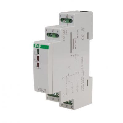 Przetwornik sygnału ciągły na impuls PSI-02 24V,montaz na szynie DIN PSI-02-24V F&F (PSI-02-24V)