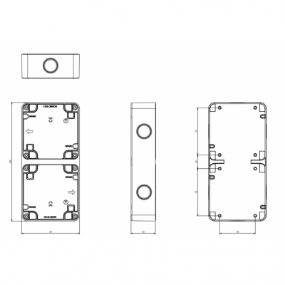 Puszka podwójna natynkowa IP66 137.102 Scame Protecta (137.102)