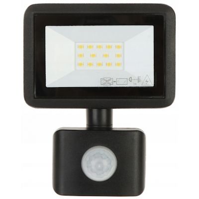 FARO S LED 10W naświetlacz z PIR, 800lm, IP44, 4000K, aluminium + szkło ORNO (AD-NL-6252BLR4)