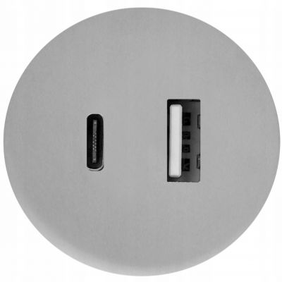Rozgałęźnik elektryczny 2 gniazda USB + USB-C szybkie ładowanie (OR-AE-13281/G)