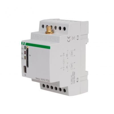 Przekaźnik zdalnego sterowania GSM - licznik impulsów i czasu pracy / załącz-wyłącz / funkcja alarm 230V 1Z SimplyMAX-P05 F&F (SimplyMAX-P05)