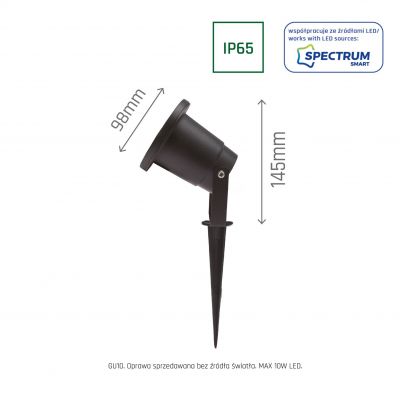 Oprawa lampa ogrodowa wbijana FLORI GU10 ALU IP65 Spectrum (SLIP012012)
